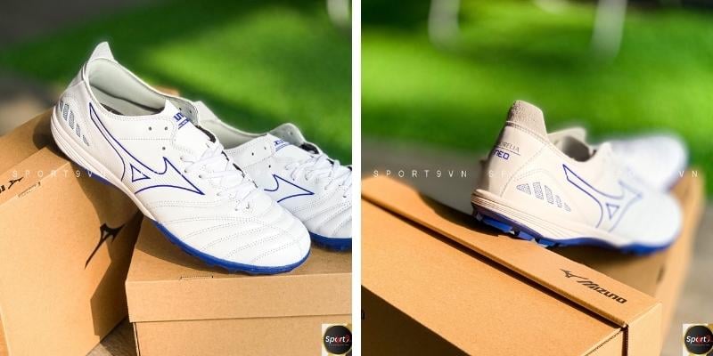 Giày đá bóng Mizuno Morelia Neo III Pro AS Trắng Xanh